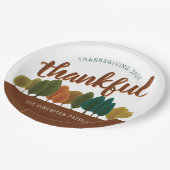 Thanksgiving script dankbaar gepersonaliseerd naja papieren bordje (Gekanteld)