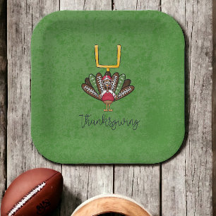 Thanksgiving Script Turkije Football veren groen Papieren Bordje