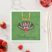 Thanksgiving Script Turkije Football veren groen Servet (Insitu)
