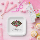 Thanksgiving Script Turkije Football veren Papieren Bordje (Feest)