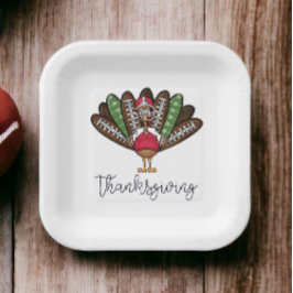 Thanksgiving Script Turkije Football veren Papieren Bordje