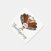 Thanksgiving Script Turkije Geef Bedankt Bord Servet (Hoek)