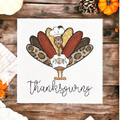 Thanksgiving Script Turkije Geef Bedankt Bord Servet