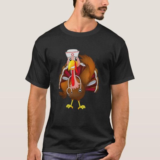 Thanksgiving Scrub Tops Women Turkey Nurse Holiday (Voorkant)
