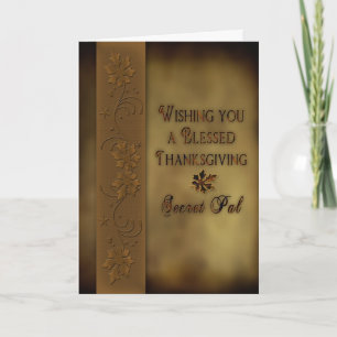 Thanksgiving Secret Pal - Bladeren Feestdagen Kaart