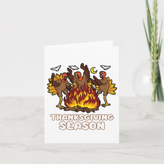 Thanksgiving Seizoen Funny Turkey Danser Herfst Au Kaart (Voorkant)