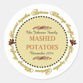 Thanksgiving sentimenten aardappelpuree labels