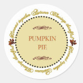 Thanksgiving Sentimenten Pompoen Pie Labels (Voorkant)
