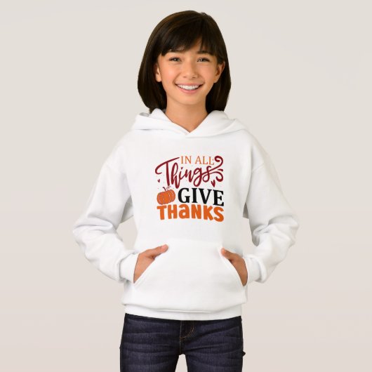 Thanksgiving serie Meisje's Pullover Hoodie (Voorkant volledig)