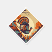 Thanksgiving servet met mid-Century Modern Turkije (Hoek)