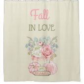 Thanksgiving Shabby Pumpkins Pink Ivory Sage Douchegordijn (Voorkant)