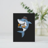 Thanksgiving Shark Gift Pumpkin Thanksgiving Briefkaart (Staand voorkant)