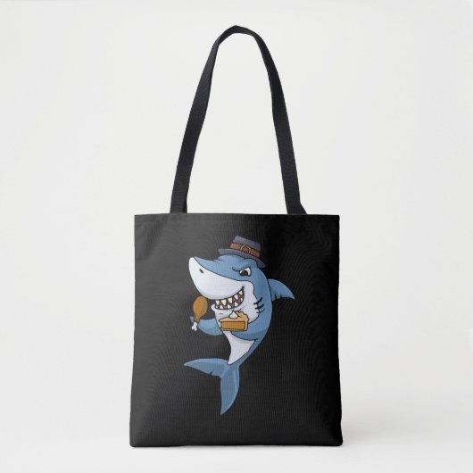 Thanksgiving Shark Gift Pumpkin Thanksgiving Tote Bag (Voorkant)