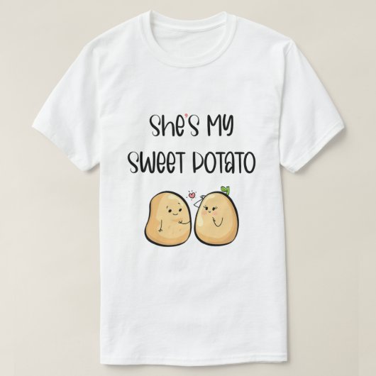 Thanksgiving She's My Sweet Potato I Yam Couples T T-shirt (Design voorkant)