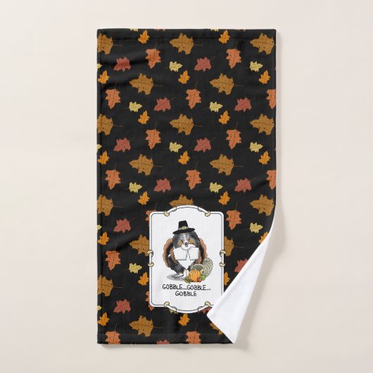 Thanksgiving Shetland Sheepdog (blue merle) Funny Bad Handdoek (Handdoek)