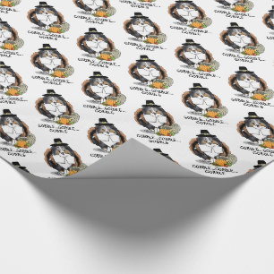 Thanksgiving Shetland Sheepdog (blue merle) Funny Cadeaupapier