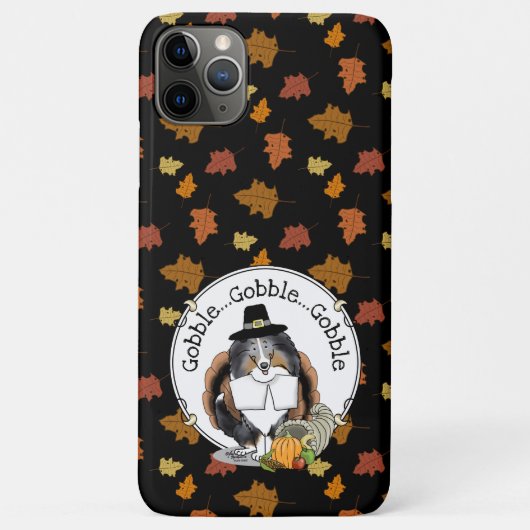 Thanksgiving Shetland Sheepdog (blue merle) Funny Case-Mate iPhone Case (Achterkant)