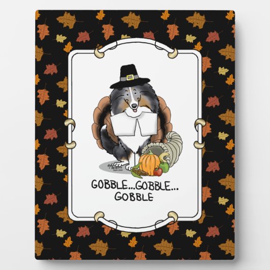 Thanksgiving Shetland Sheepdog (blue merle) Funny Fotoplaat (Voorkant)