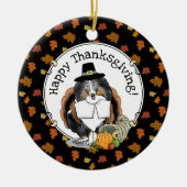 Thanksgiving Shetland Sheepdog (blue merle) Funny Keramisch Ornament (Voorkant)