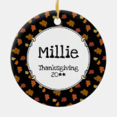 Thanksgiving Shetland Sheepdog (blue merle) Funny Keramisch Ornament (Achterkant)