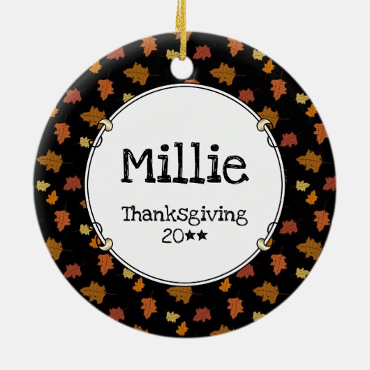 Thanksgiving Shetland Sheepdog (blue merle) Funny Keramisch Ornament (Achterkant)