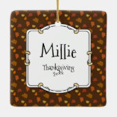 Thanksgiving Shetland Sheepdog (blue merle) Funny Keramisch Ornament (Achterkant)