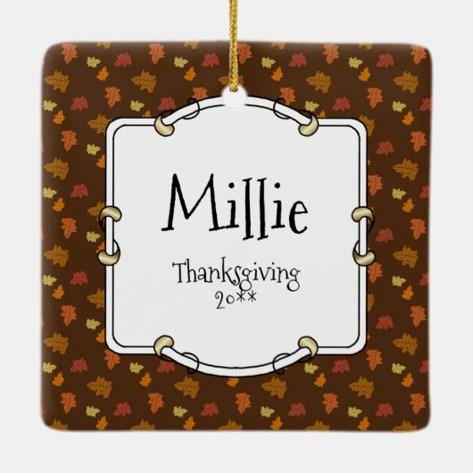 Thanksgiving Shetland Sheepdog (blue merle) Funny Keramisch Ornament (Achterkant)