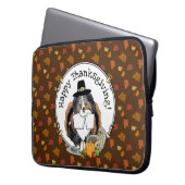Thanksgiving Shetland Sheepdog (blue merle) Funny Laptop Sleeve (Voorkant Links)