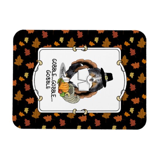 Thanksgiving Shetland Sheepdog (blue merle) Funny Magneet (Horizontaal)