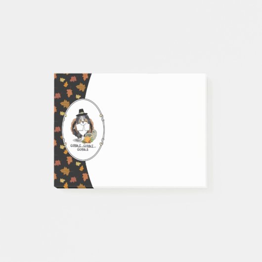 Thanksgiving Shetland Sheepdog (blue merle) Funny Post-it® Notes (Voorkant)