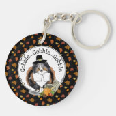 Thanksgiving Shetland Sheepdog (blue merle) Funny Sleutelhanger (Achterkant)