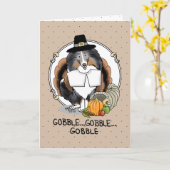 Thanksgiving Shetland Sheepdog Kaart (Gele Bloem)