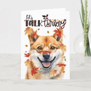 Thanksgiving Shiba Inu Dog Laten we het over Turki Feestdagen Kaart