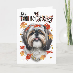 Thanksgiving Shih Tzu Dog Laten we het over Turkij Feestdagen Kaart
