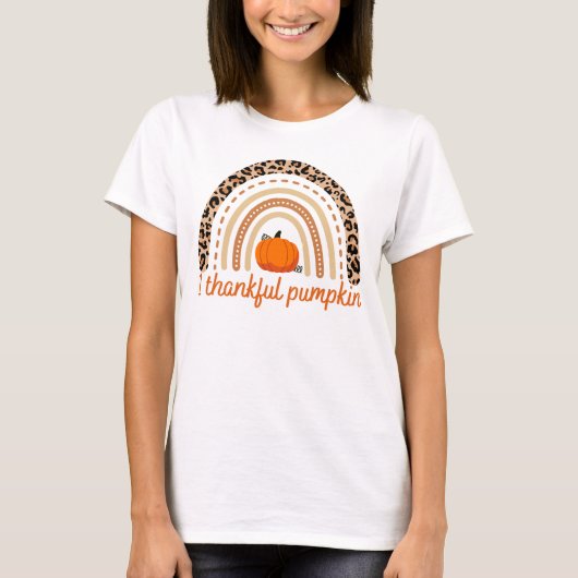 Thanksgiving Shirt pompoenregenboog (Voorkant)