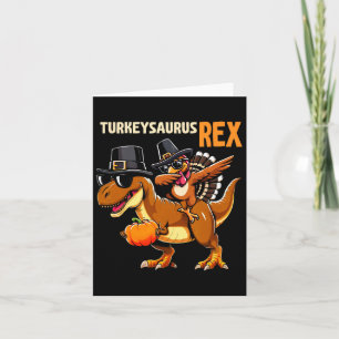 Thanksgiving Shirt voor Kids Turkeysaurus Rex Dino Kaart