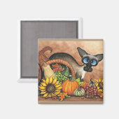 Thanksgiving Siamese kat van Bihrle Magnet (Voorkant / Achterkant)