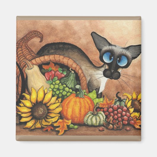 Thanksgiving Siamese kat van Bihrle Magnet (Voorkant)