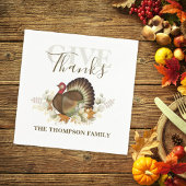Thanksgiving Simple Turkey Elegant Geef Bedankt Servet