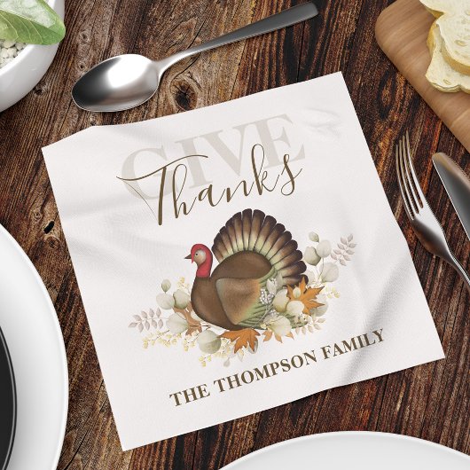 Thanksgiving Simple Turkey Elegant Geef Bedankt Servet