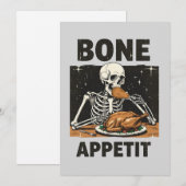 Thanksgiving skelet boteetlust feestdagenkaart (Voorkant / Achterkant)