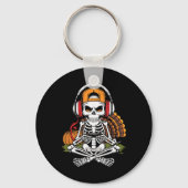 Thanksgiving Skeleton Gamer Video Gaming Boys Men  Sleutelhanger (Voorkant)