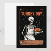Thanksgiving Skeleton Turkey Day Feestdagenkaart (Voorkant / Achterkant)