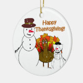 Thanksgiving Sneeuwmannen Keramisch Ornament (Links)