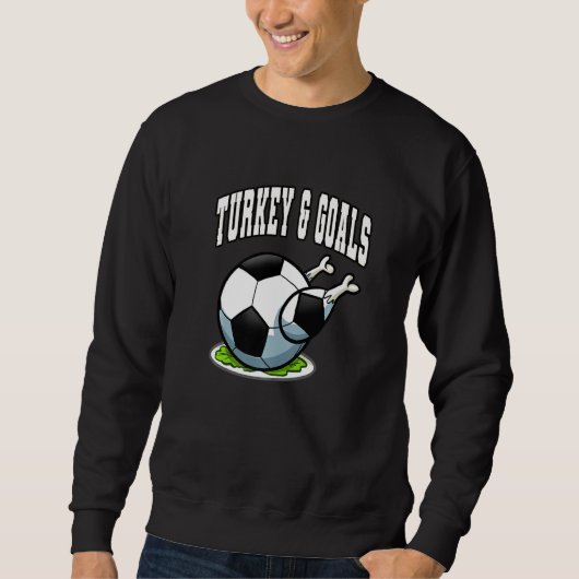 Thanksgiving Soccer Turkey Goals Men Boys Trui (Voorkant)