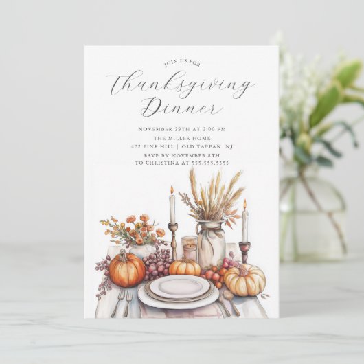 Thanksgiving Soirée Uitnodiging (Staand voorkant)