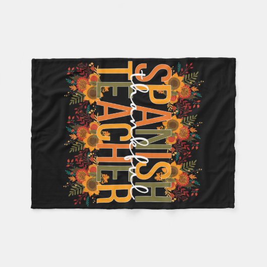 Thanksgiving Spaans Teac Fleece Deken (Voorkant (Horizontaal))