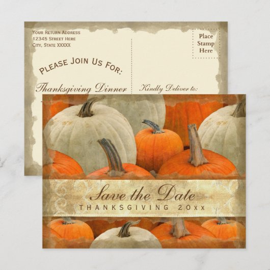 Thanksgiving sparen het Briefkaart van de Datum (Voorkant / Achterkant)