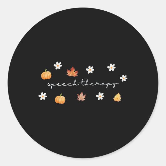 Thanksgiving Speech Therapy Herfst Speech Language Ronde Sticker (Voorkant)