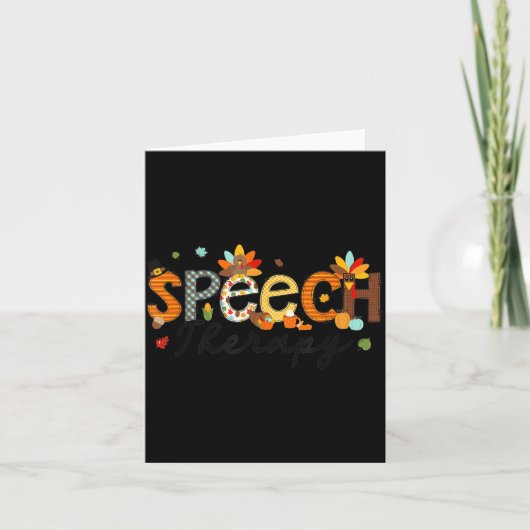 Thanksgiving Speech Therapy Thankful Slp Turkey Sp Kaart (Voorkant)